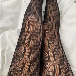 FD monogram fishnet stockings